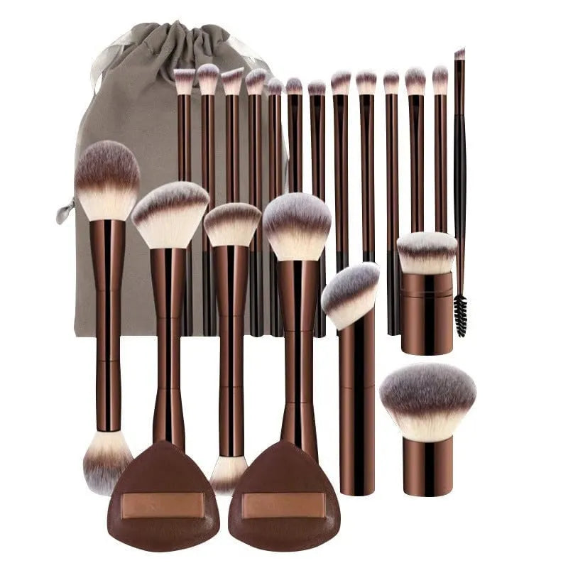 1 set🔥Professional 20PCS Coffee Makeup Brush & Powder Puff Set🔥