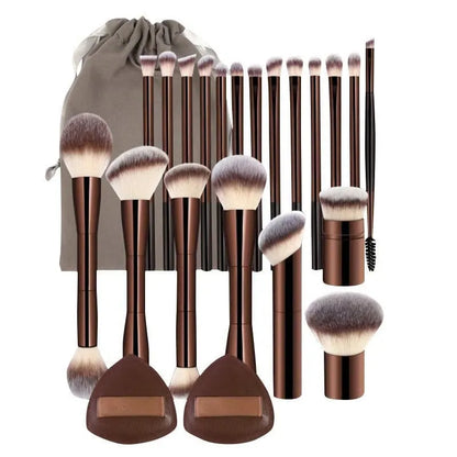 1 set🔥Professional 20PCS Coffee Makeup Brush & Powder Puff Set🔥