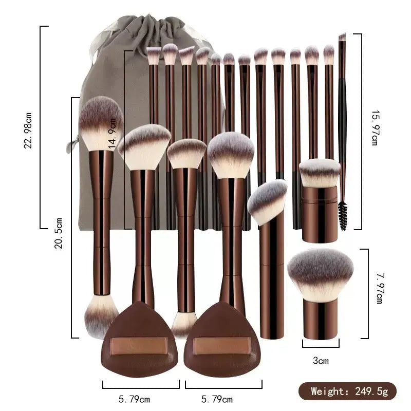 1 set🔥Professional 20PCS Coffee Makeup Brush & Powder Puff Set🔥